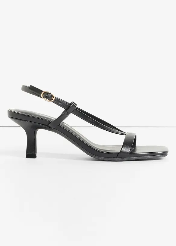 Sandales &agrave; talon et lani&egrave;res, bonprix