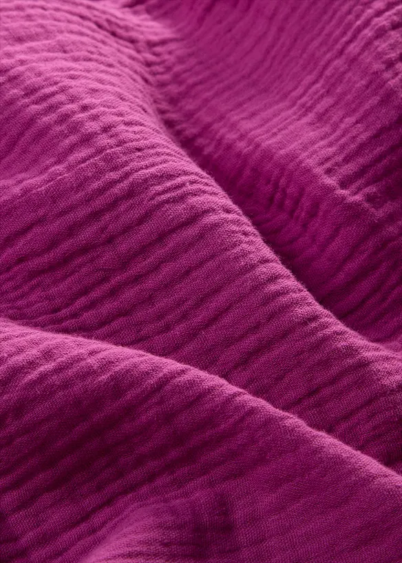 Pantalon large &agrave; pinces en gaze de coton, bonprix