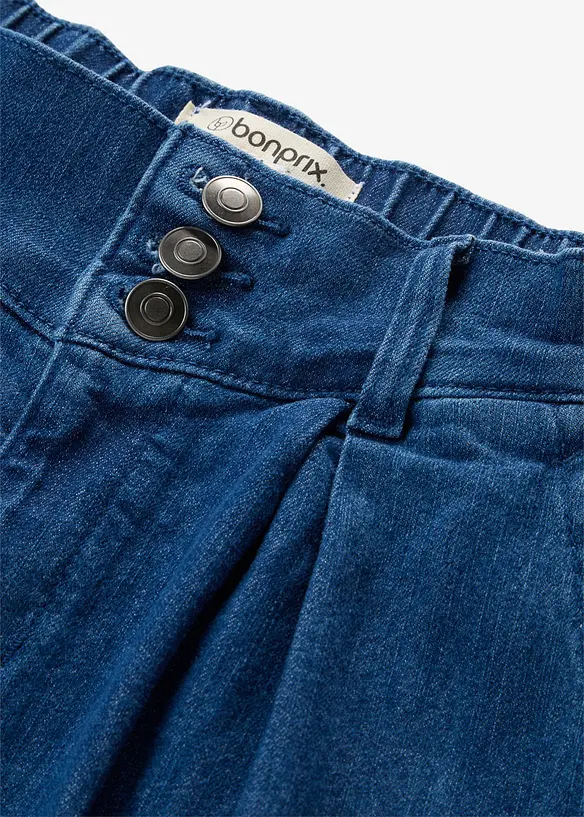 Jean large, taille haute et &eacute;lastiqu&eacute;e, cropped, bonprix