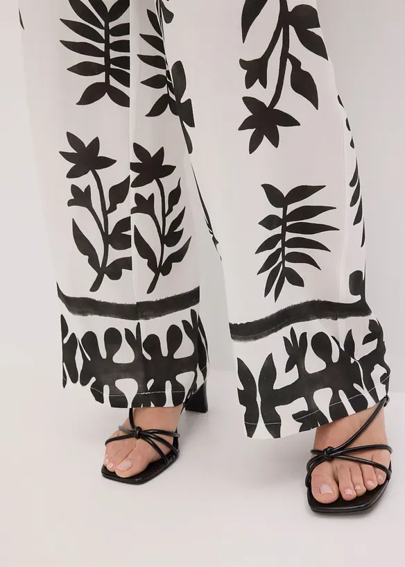 Pantalon imprim&eacute; en viscose fluide, bonprix