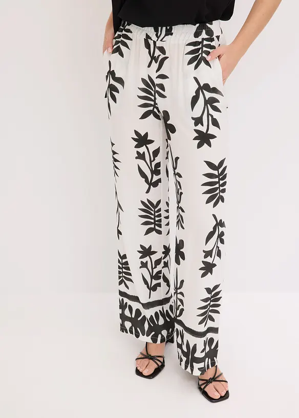 Pantalon imprim&eacute; en viscose fluide, bonprix