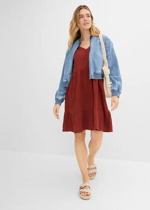 Robe oversize en gaze de coton, bonprix