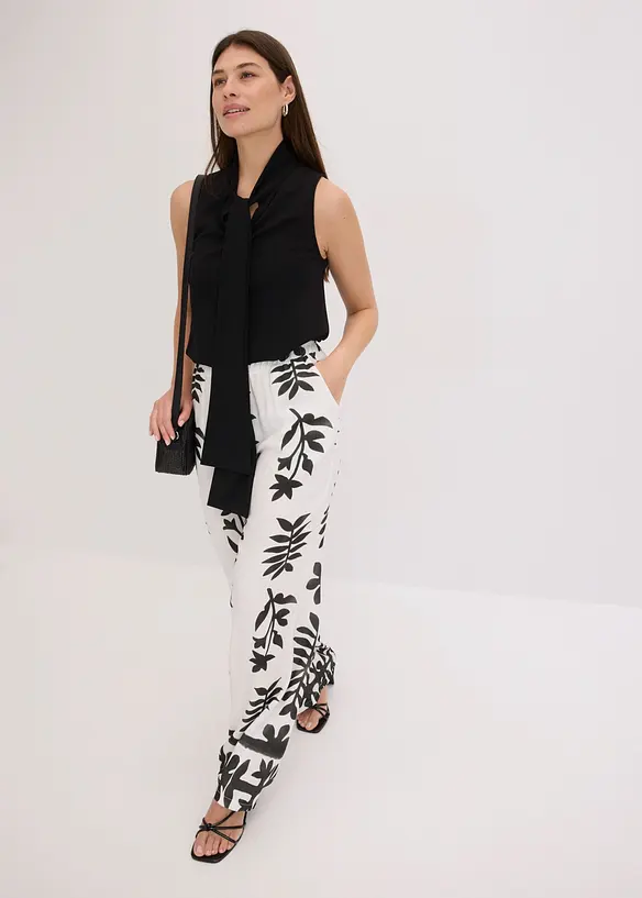 Pantalon imprim&eacute; en viscose fluide, bonprix