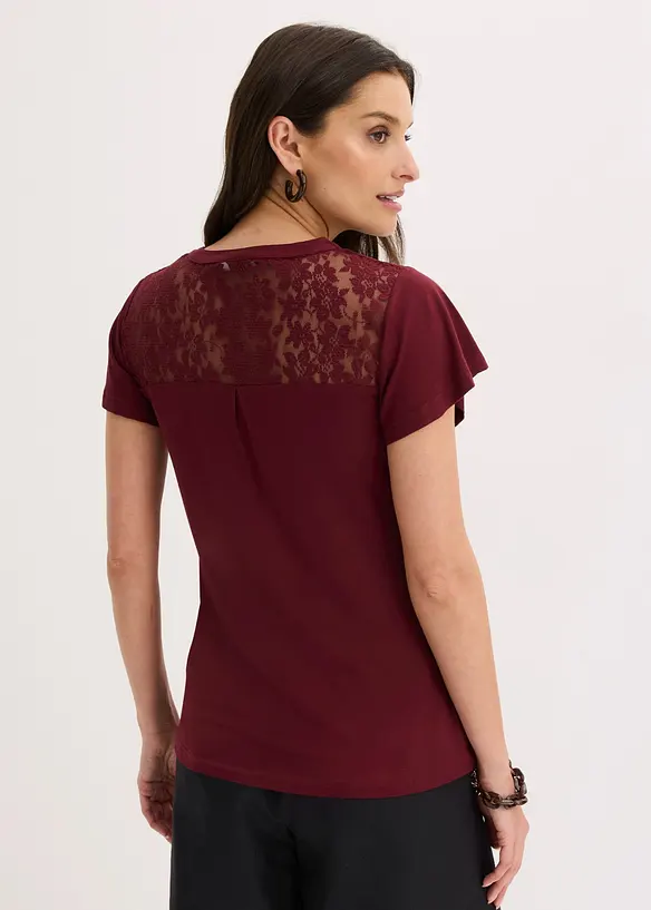 T-shirt col tunisien en viscose majoritaire, bonprix