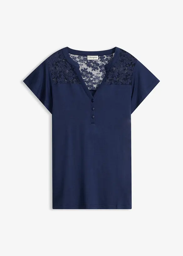 Henleyshirt aus Viskose-Mix, bonprix