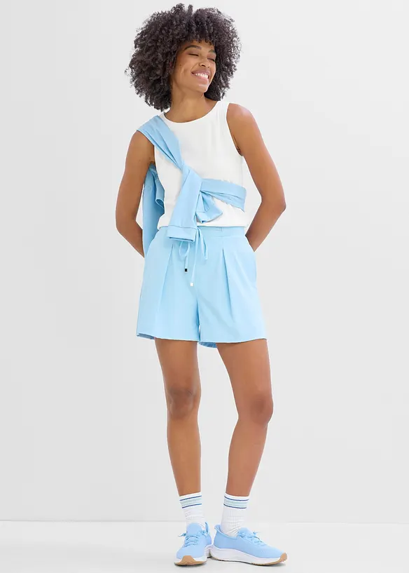 Short ultra l&eacute;ger &agrave; plis d&eacute;coratifs, s&eacute;chage rapide, bonprix