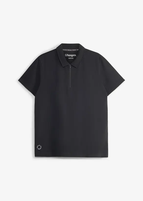 Polo de sport &agrave; col zipp&eacute; pour homme, s&eacute;chage rapide, bonprix