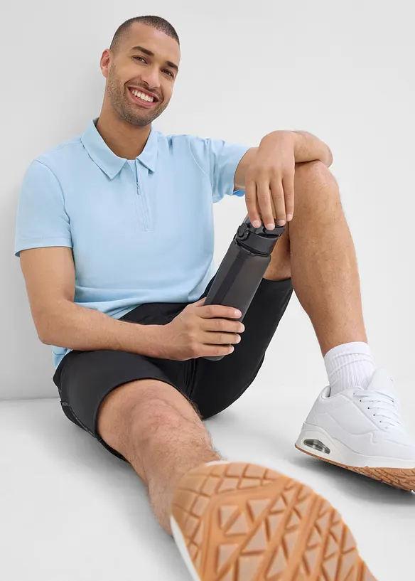 Polo de sport &agrave; col zipp&eacute; pour homme, s&eacute;chage rapide, bonprix
