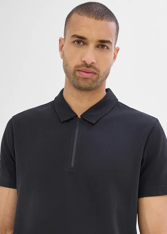 Polo de sport &agrave; col zipp&eacute; pour homme, s&eacute;chage rapide, bonprix