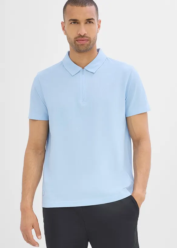 Polo de sport &agrave; col zipp&eacute; pour homme, s&eacute;chage rapide, bonprix