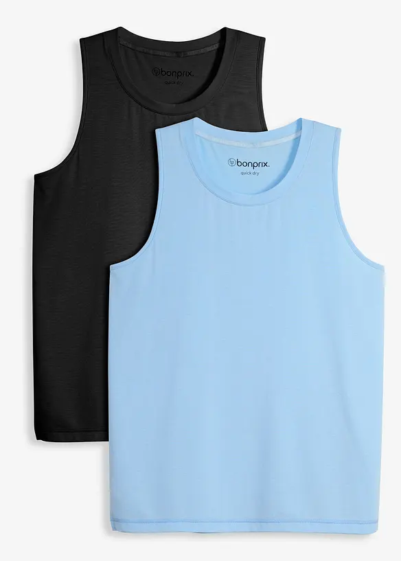 Lot de 2 hauts de sport pour homme, s&eacute;chage rapide, bonprix