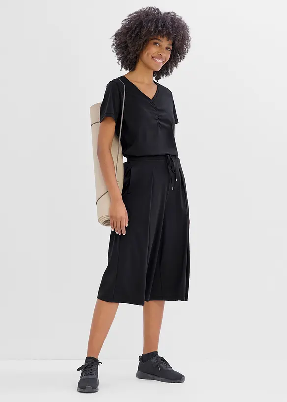 Ultraleichte Sport-Culottes mit Zierfalten, schnelltrocknend, bonprix