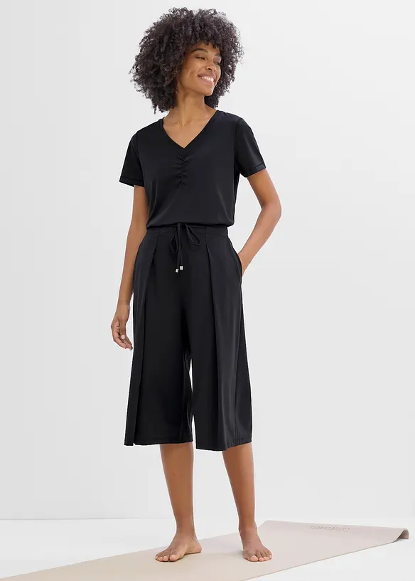Ultraleichte Sport-Culottes mit Zierfalten, schnelltrocknend, bonprix