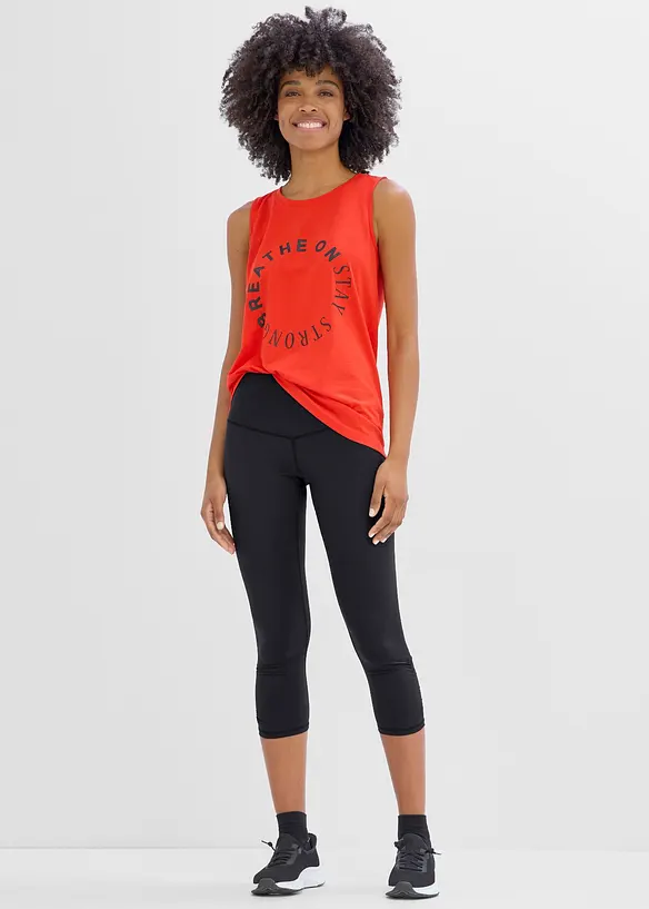 Legging de sport corsaire ultra l&eacute;ger, &agrave; fronces, s&eacute;chage rapide, bonprix