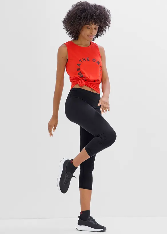 Legging de sport corsaire ultra l&eacute;ger, &agrave; fronces, s&eacute;chage rapide, bonprix