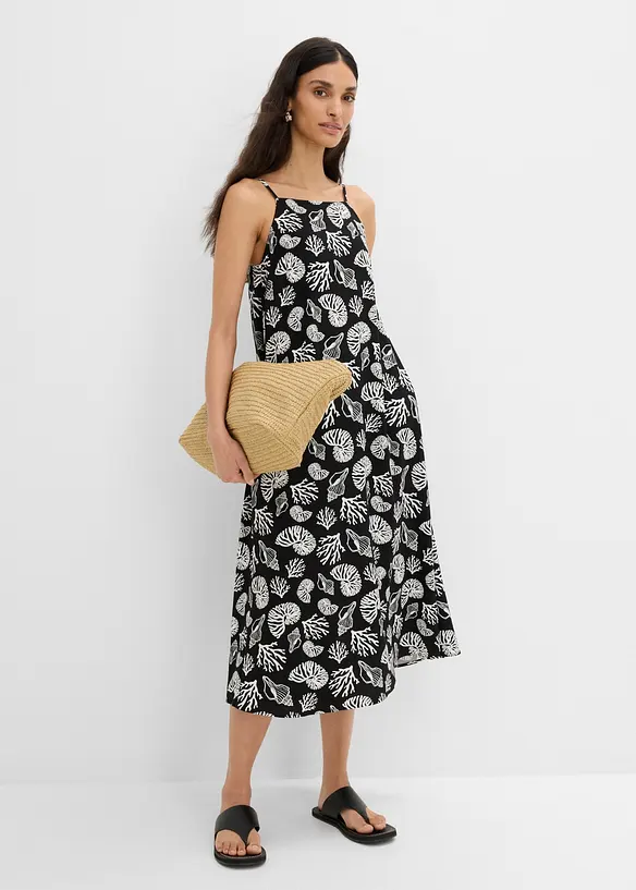 Midikleid in All-Over-Print aus Viskose-Mix, bonprix