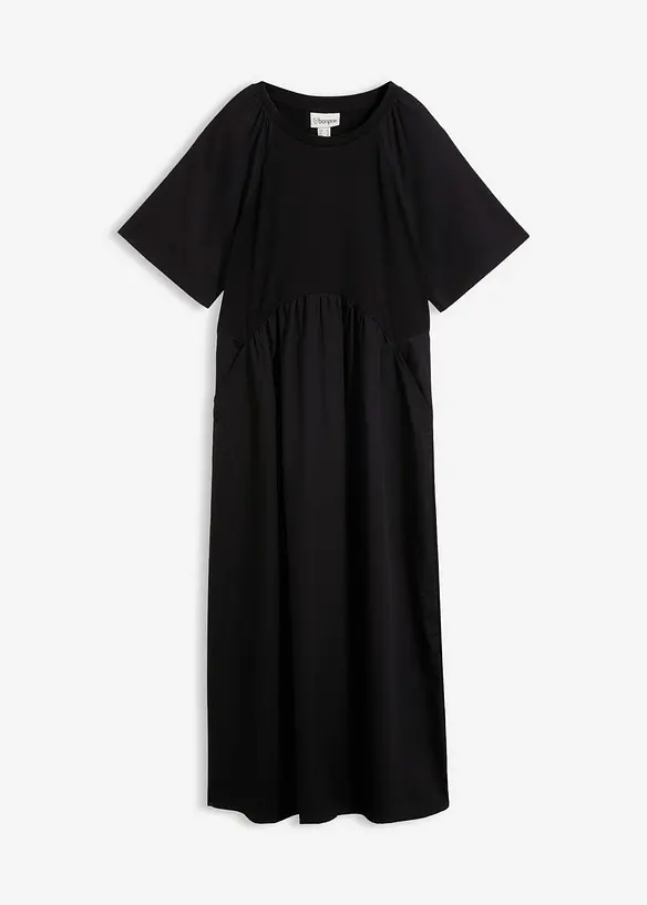 Midikleid mit Warenmix aus reiner Baumwolle, bonprix