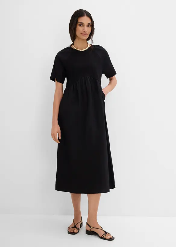 Midikleid mit Warenmix aus reiner Baumwolle, bonprix