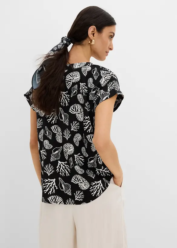 Blouse fluide &agrave; manches courtes, bonprix