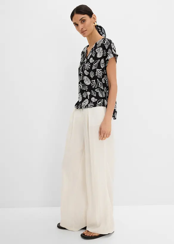 Blouse fluide &agrave; manches courtes, bonprix