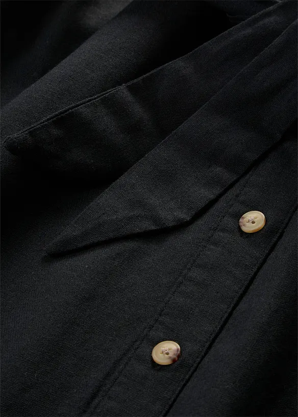 Hemdblusenkleid mit Leinenanteil und Bindeg&uuml;rtel, bonprix
