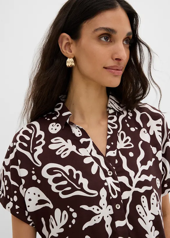 Hemdbluse aus flie&szlig;ender Viskose, bonprix