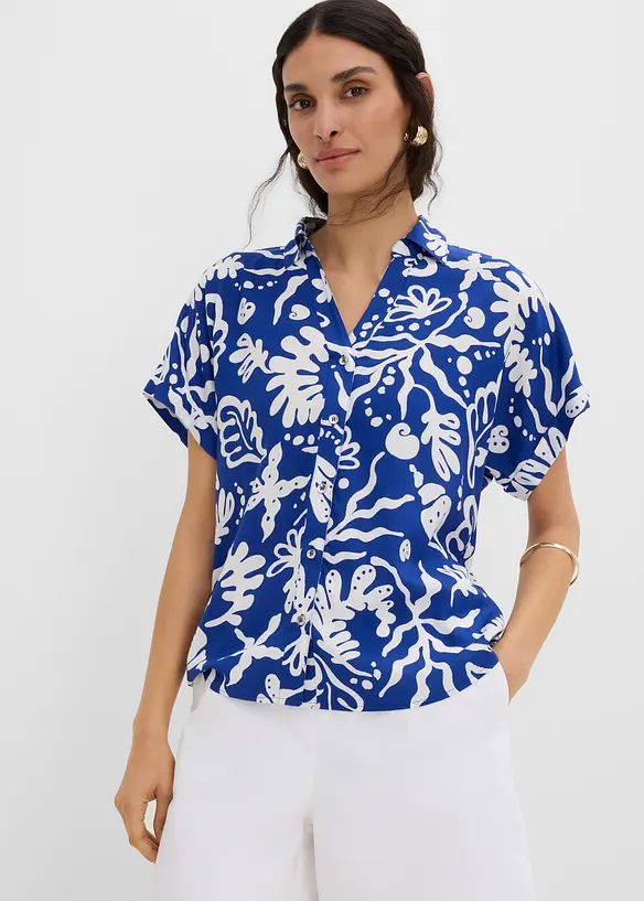 Hemdbluse aus flie&szlig;ender Viskose, bonprix