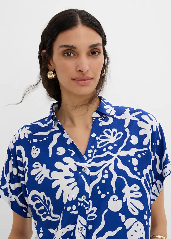Hemdbluse aus flie&szlig;ender Viskose, bonprix