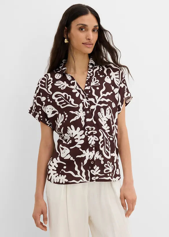 Hemdbluse aus flie&szlig;ender Viskose, bonprix