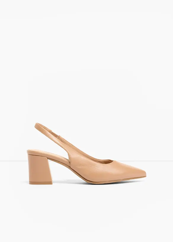 Escarpins slingback &agrave; talon carr&eacute;, bonprix