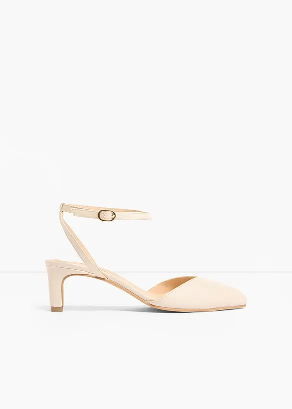 Escarpins &agrave; bride cheville et petit talon, bonprix