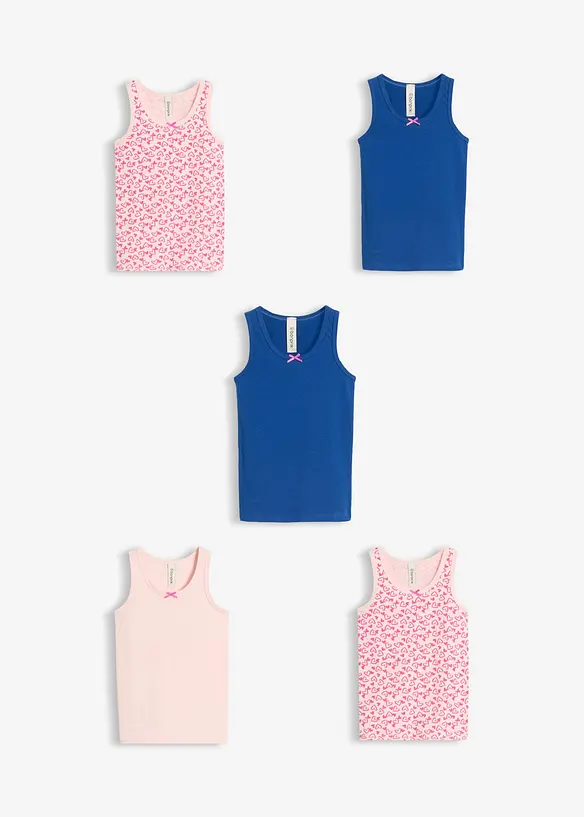 Lot de 5 caracos en coton doux avec n&oelig;ud en satin, bonprix