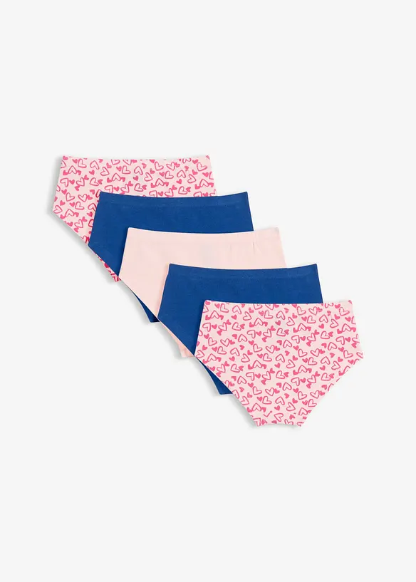Lot de 5 shorties en coton doux avec n&oelig;ud en satin, bonprix
