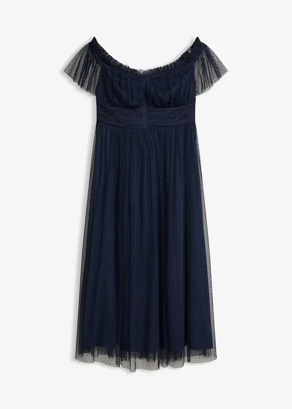 Robe longue en tulle d&eacute;licat, bonprix