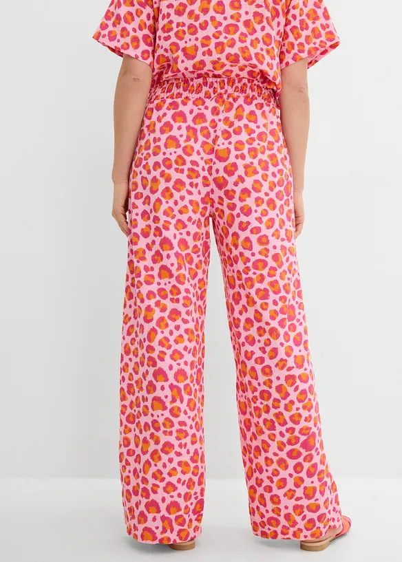 Pantalon taille &eacute;lastiqu&eacute;e en gaze de coton, bonprix