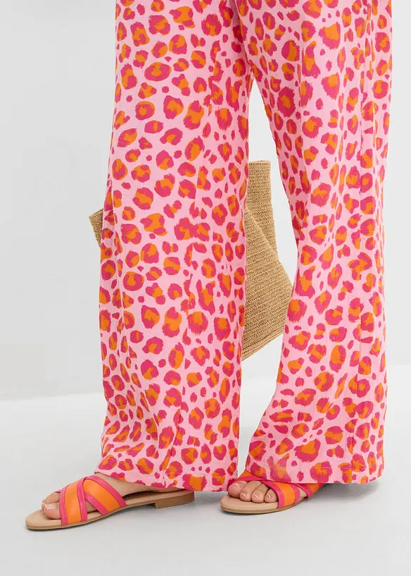 Pantalon taille &eacute;lastiqu&eacute;e en gaze de coton, bonprix