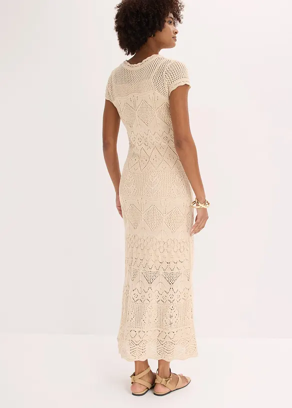 Robe en maille ajour&eacute;e, bonprix