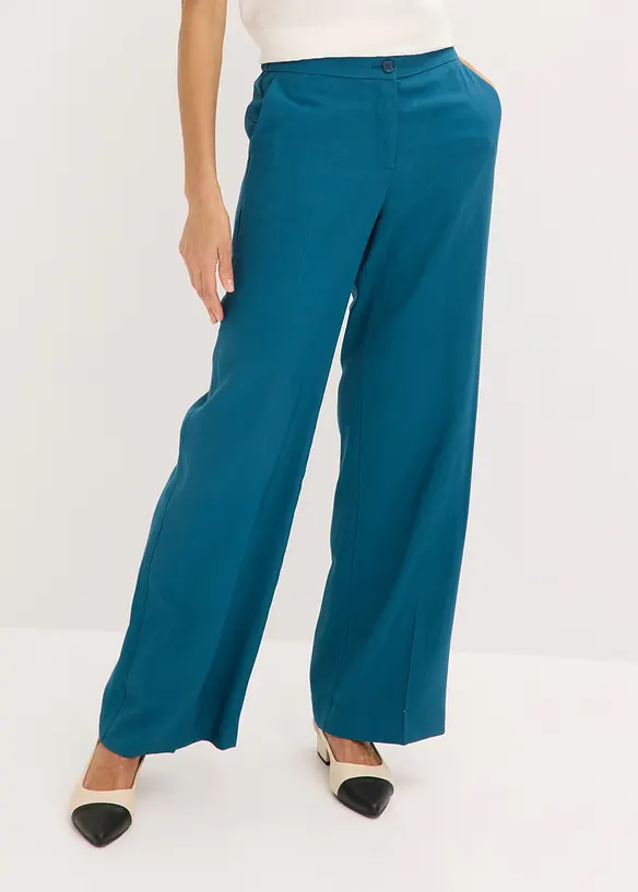 Pantalon large et l&eacute;ger &agrave; pinces, bonprix