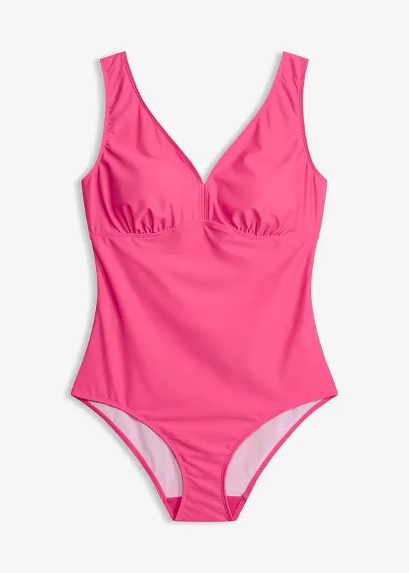 Maillot 1 pi&egrave;ce sculptant &agrave; col en V, maintien mod&eacute;r&eacute;, bonprix