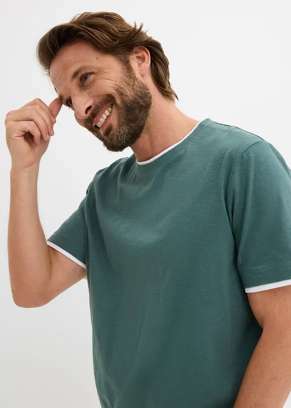 T-shirt aspect 2en1 en fil flamm&eacute;, bonprix