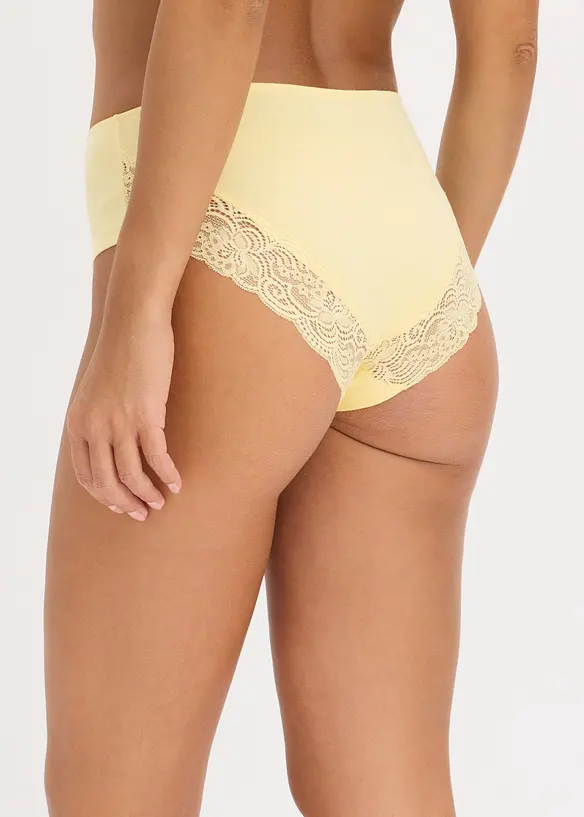 Lot de 4 culottes en coton doux avec dentelle, bonprix