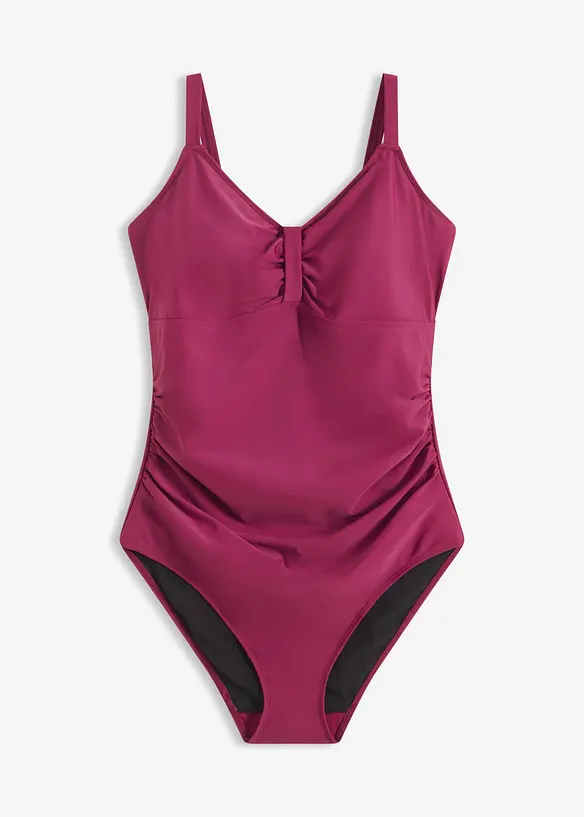 Maillot sculptant &agrave; fronces, maintien mod&eacute;r&eacute;, bonprix