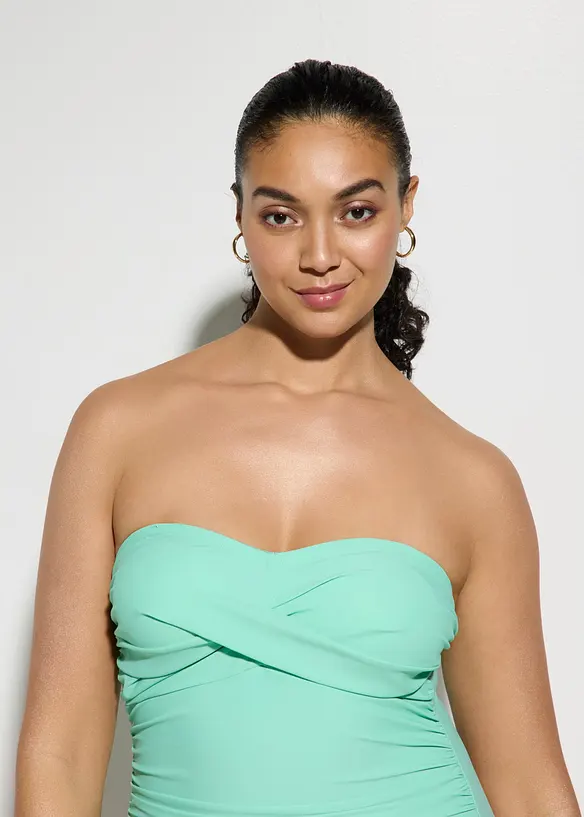 Maillot 1 pi&egrave;ce sculptant style crois&eacute;, maintien l&eacute;ger, bonprix
