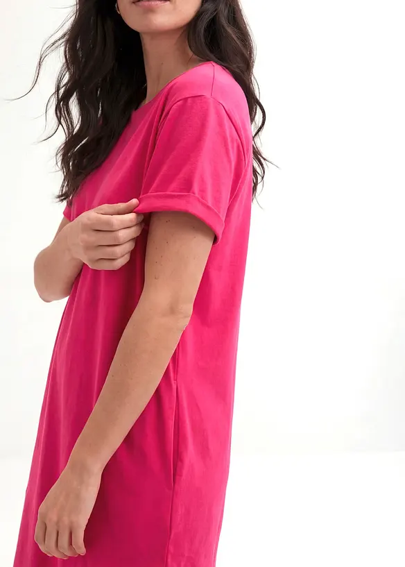 Leichtes Flammgarn Shirtkleid aus Bio Baumwolle (2er Pack), bonprix