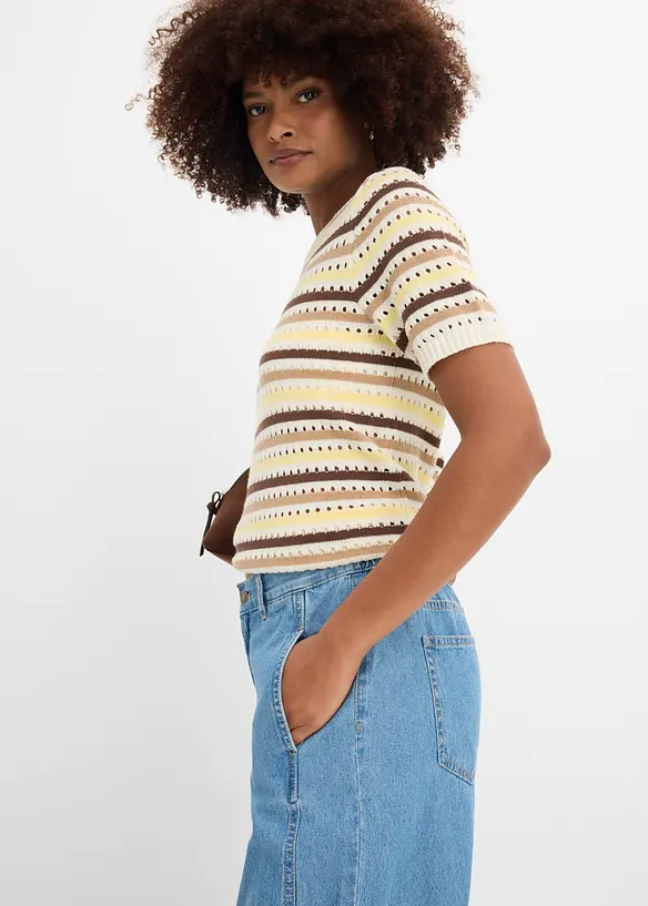 Jean ballon, taille mi-haute et &eacute;lastiqu&eacute;e, bonprix