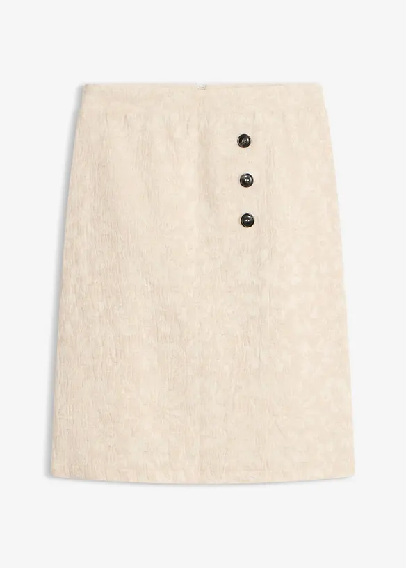 Jupe en jacquard de coton et lin, bonprix