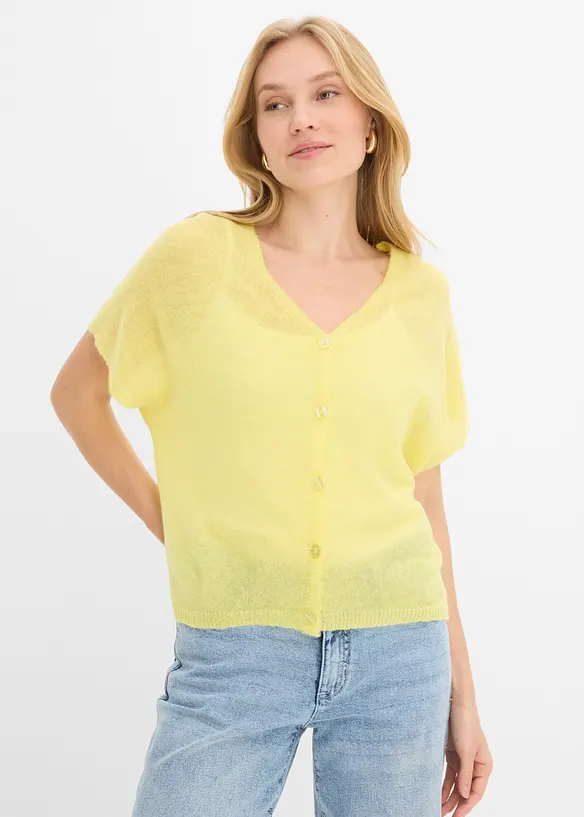 Cardigan oversize &agrave; manches courtes, bonprix