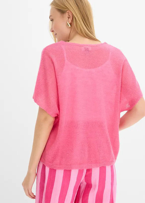 Cardigan oversize &agrave; manches courtes, bonprix
