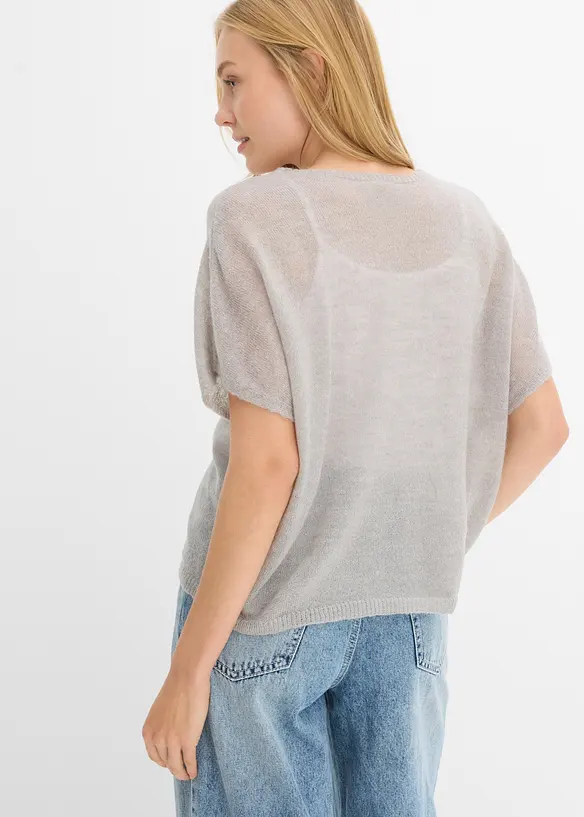 Cardigan oversize &agrave; manches courtes, bonprix