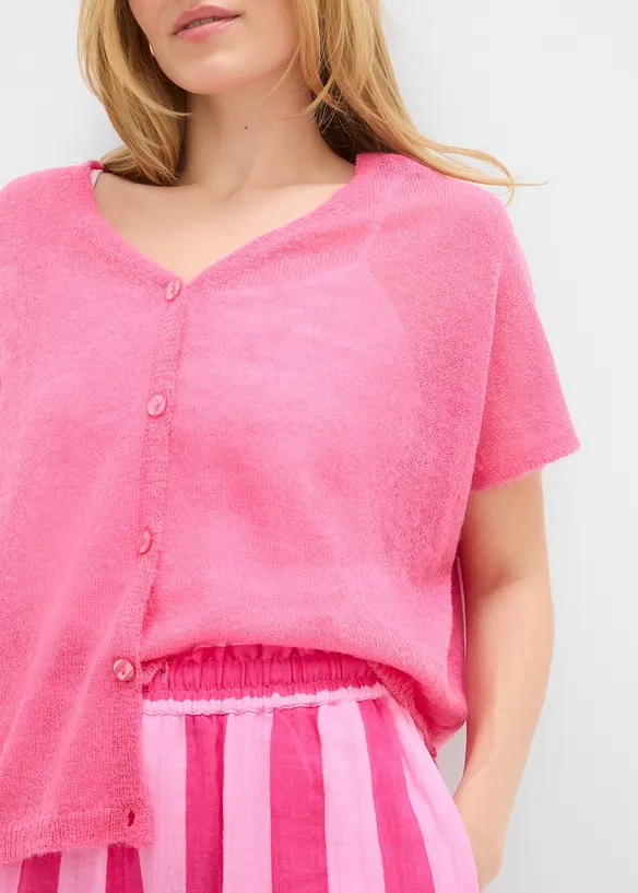 Cardigan oversize &agrave; manches courtes, bonprix